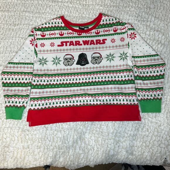 Star Wars Christmas Shirt Darth Vader Storm Troopers Fairisle Ugly Sweatshirt - Picture 5 of 8